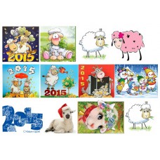 Картинки на водорастворимой бумаге  Новый год овцы
